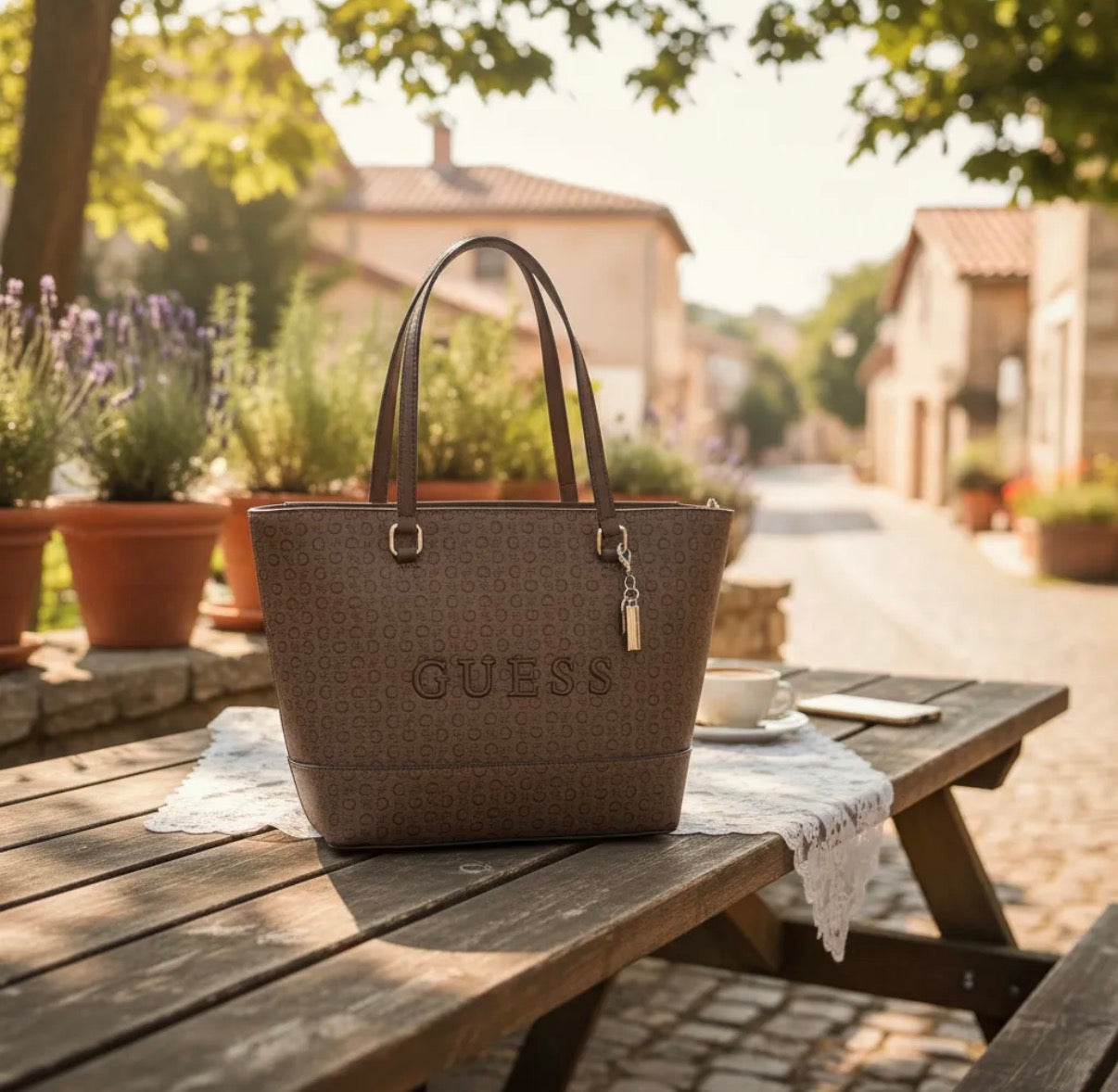 Guess Café Oscuro Tote Bag