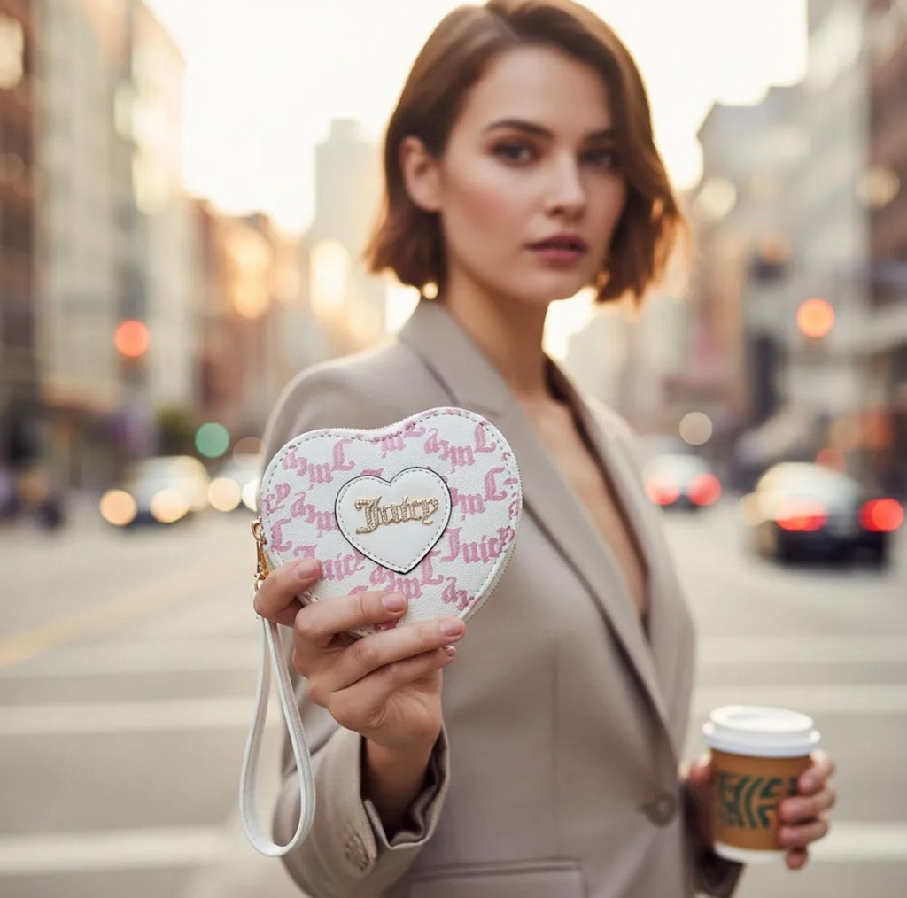 Cartera Juicy Blanca Forma De Corazón